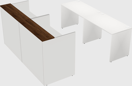 Shared u-shaped reception desks