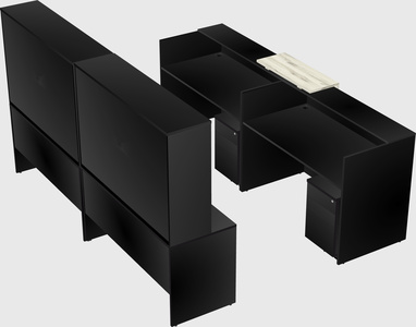 Shared u-shaped reception desks