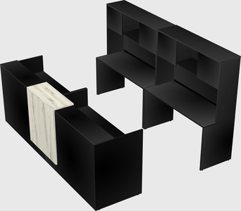 Shared u-shaped reception desks