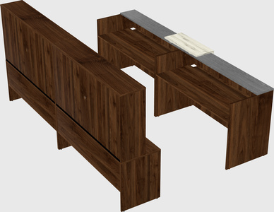 Shared u-shaped reception desks
