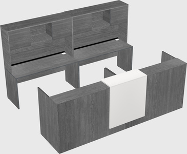 Shared u-shaped reception desks