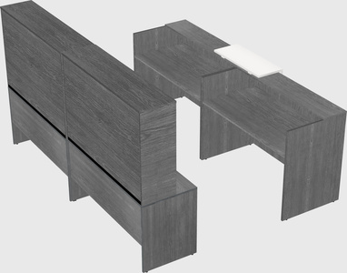 Shared u-shaped reception desks