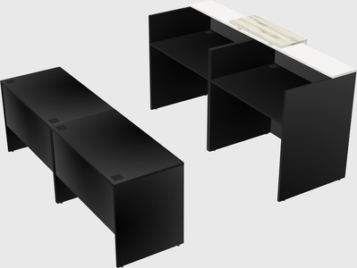 Shared u-shaped reception desks