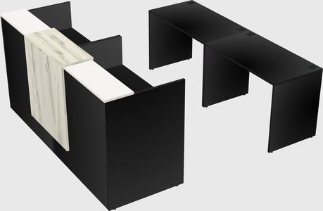 Shared u-shaped reception desks