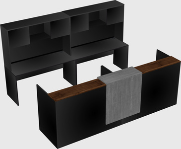 Shared u-shaped reception desks
