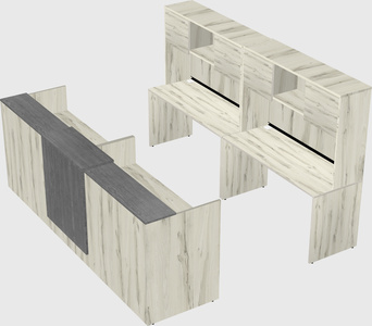 Shared u-shaped reception desks