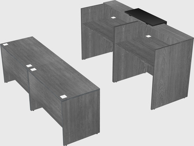 Shared u-shaped reception desks