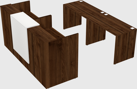 Shared u-shaped reception desks