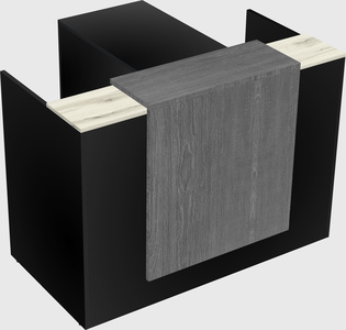 L-shaped modular reception