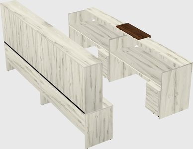 Shared u-shaped reception desks