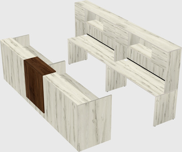 Shared u-shaped reception desks