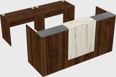 Shared u-shaped reception desks