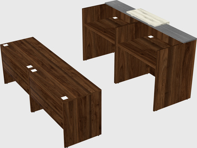 Shared u-shaped reception desks