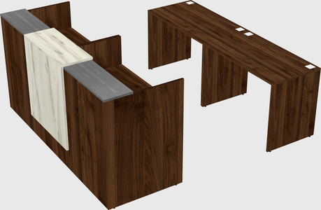 Shared u-shaped reception desks