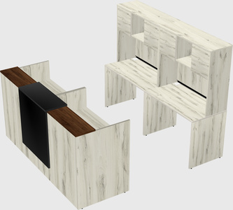 Shared u-shaped reception desks