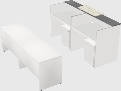 Shared u-shaped reception desks