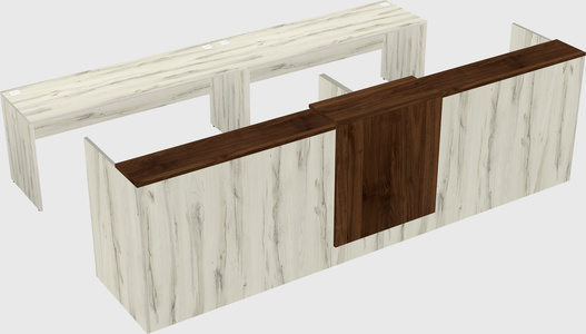 Shared u-shaped reception desks
