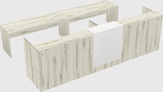 Shared u-shaped reception desks