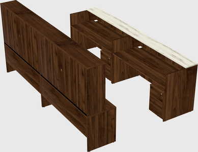 Shared u-shaped reception desks