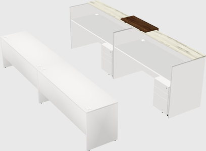 Shared u-shaped reception desks