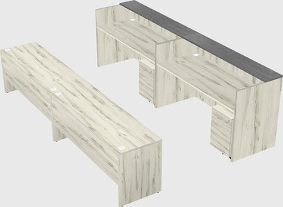 Shared u-shaped reception desks