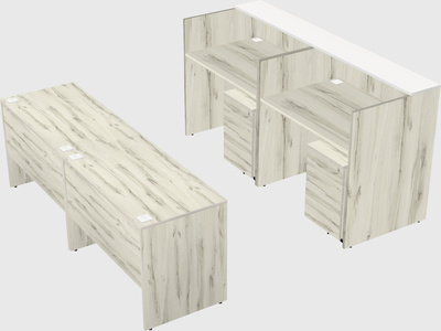 Shared u-shaped reception desks