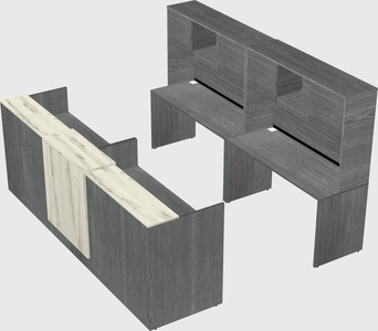 Shared u-shaped reception desks