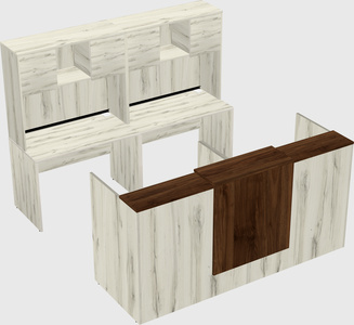 Shared u-shaped reception desks