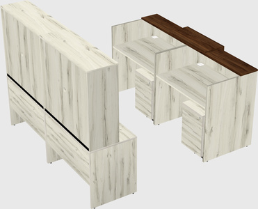 Shared u-shaped reception desks