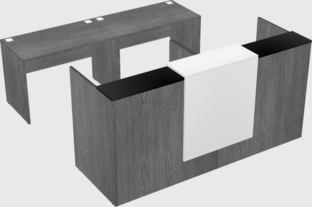 Shared u-shaped reception desks