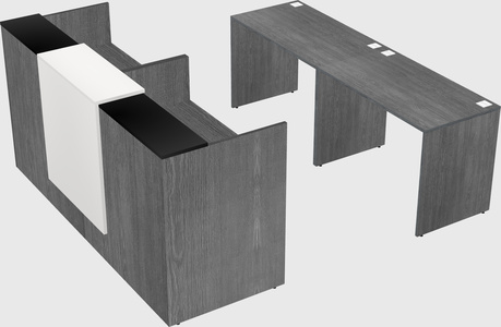 Shared u-shaped reception desks