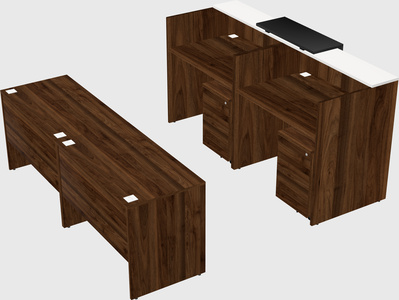Shared u-shaped reception desks