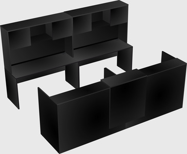 Shared u-shaped reception desks
