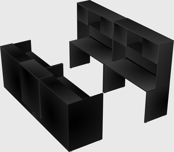 Shared u-shaped reception desks