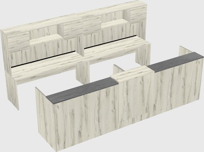 Shared u-shaped reception desks
