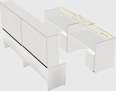 Shared u-shaped reception desks