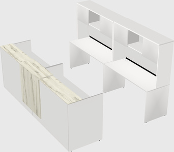 Shared u-shaped reception desks