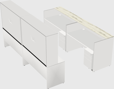 Shared u-shaped reception desks