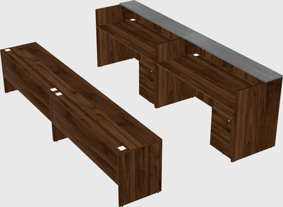 Shared u-shaped reception desks