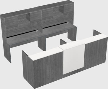 Shared u-shaped reception desks
