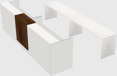 Shared u-shaped reception desks