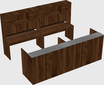 Shared u-shaped reception desks