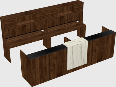 Shared u-shaped reception desks