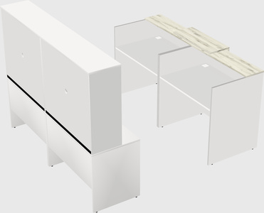 Shared u-shaped reception desks