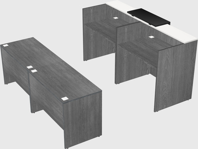 Shared u-shaped reception desks