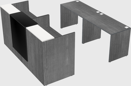Shared u-shaped reception desks