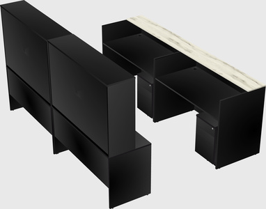 Shared u-shaped reception desks