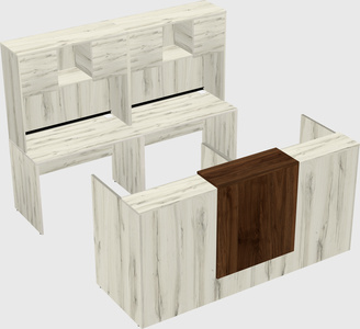 Shared u-shaped reception desks