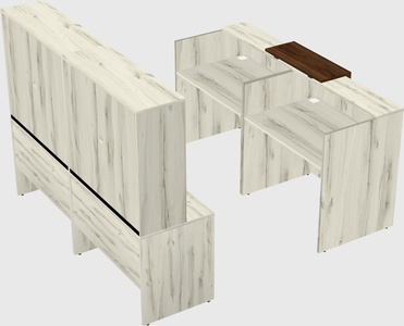Shared u-shaped reception desks