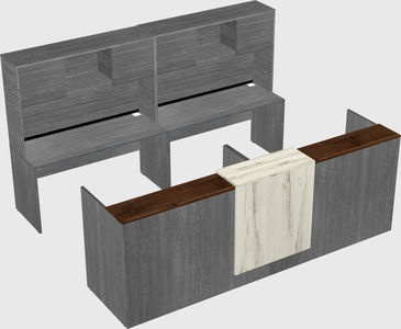 Shared u-shaped reception desks